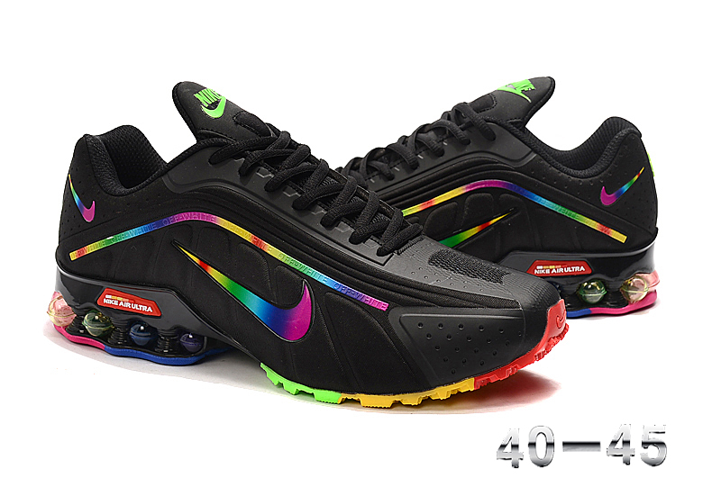 2020 Nike Shox R4 Black Rainbow Shoes
